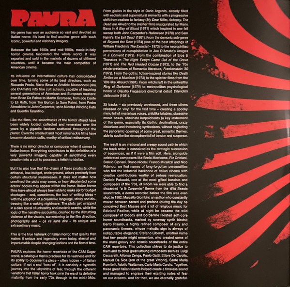Various - Paura (A Collection Of Italian Horror Sounds From The Cam Sugar Archive) | Cam Sugar (CS006) - 2 Various - Paura (A Collection Of Italian Horror Sounds From The Cam Sugar Archive) | Cam Sugar (CS006) - 2