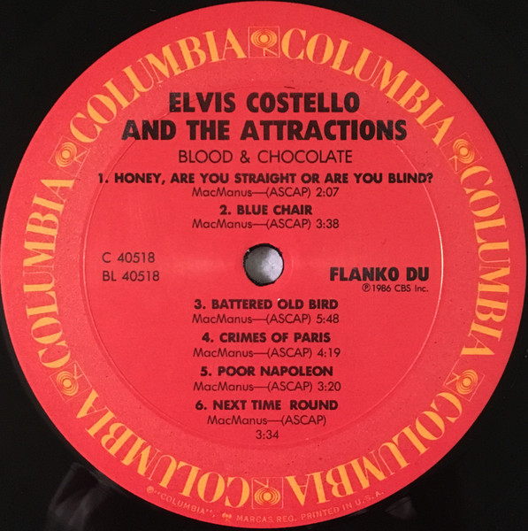 Elvis Costello & The Attractions - Blood & Chocolate | Columbia (FC 40518) - 4 Elvis Costello & The Attractions - Blood & Chocolate | Columbia (FC 40518) - 4