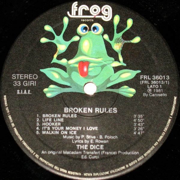 The Dice - Broken Rules | Frog Records (FRL 36013) - 3