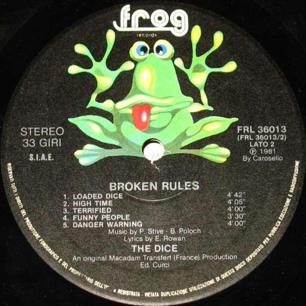 The Dice - Broken Rules | Frog Records (FRL 36013) - 4