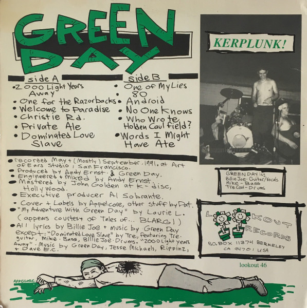 Green Day - Kerplunk! LP | Lookout! Records (Lookout 46) - 2 Green Day - Kerplunk! LP | Lookout! Records (Lookout 46) - 2