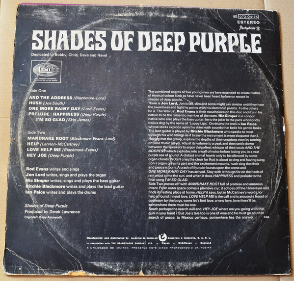 Deep Purple - Shades Of Deep Purple | Parlophone (8E 072 04175) - 2