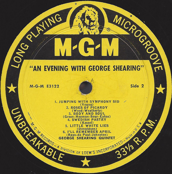 The George Shearing Quintet - An Evening With The George Shearing Quintet | MGM Records (E3122) - 4