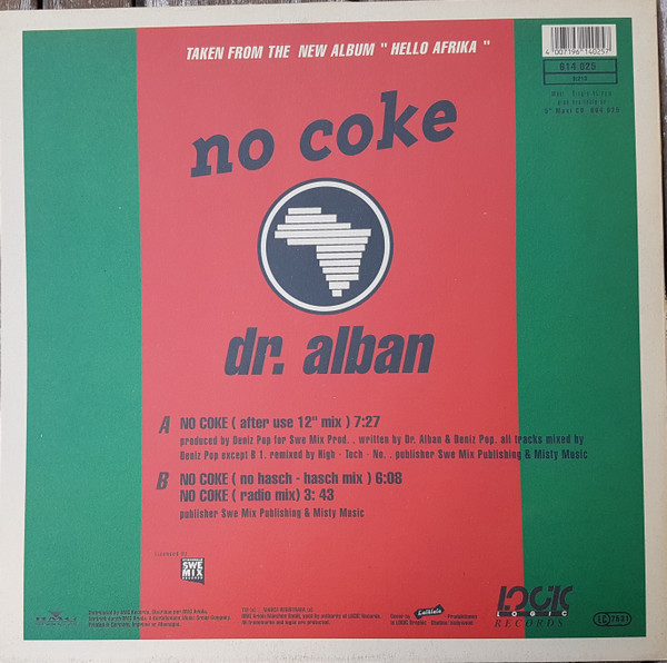 Dr. Alban - No Coke | Logic Records (614 025) - 2