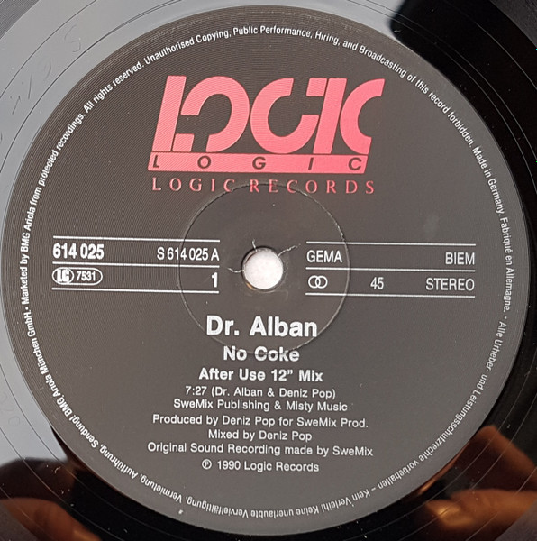 Dr. Alban - No Coke | Logic Records (614 025) - 3