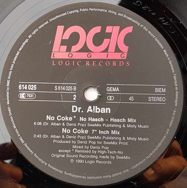Dr. Alban - No Coke | Logic Records (614 025) - 4