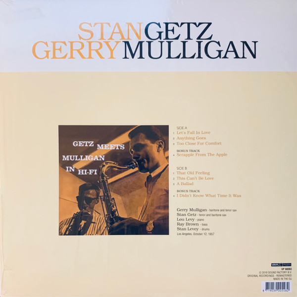 Stan Getz , Gerry Mulligan - Getz Meets Mulligan In HI-FI | Vinyl Passion (VP 90083) - 2