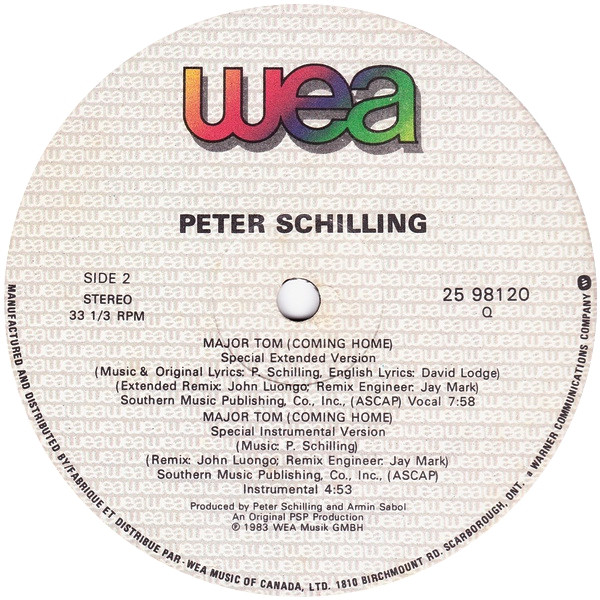 Peter Schilling - Major Tom (Coming Home) | WEA (25 98120)