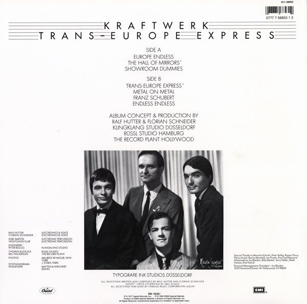 Kraftwerk - Trans-Europe Express | Capitol Records (S11-56853) - 2