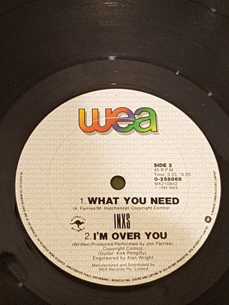INXS - What You Need (Extended Mix) | WEA (0-258868) - 3 INXS - What You Need (Extended Mix) | WEA (0-258868) - 3