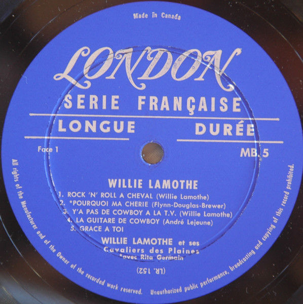 Willie Lamothe , Rita Germain - Willie Lamothe Et Ses Cavaliers Des Plaines Avec Rita Germain | Disques London (MB.5) - 3