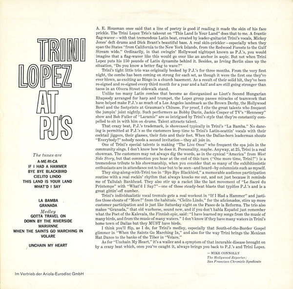Trini Lopez - Trini Lopez At PJ's | Reprise Records (70 758 IT) - 2 Trini Lopez - Trini Lopez At PJ's | Reprise Records (70 758 IT) - 2
