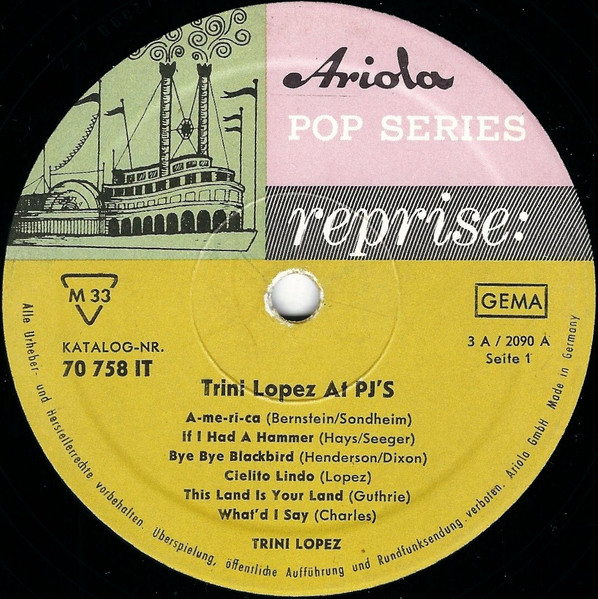 Trini Lopez - Trini Lopez At PJ's | Reprise Records (70 758 IT) - 3 Trini Lopez - Trini Lopez At PJ's | Reprise Records (70 758 IT) - 3