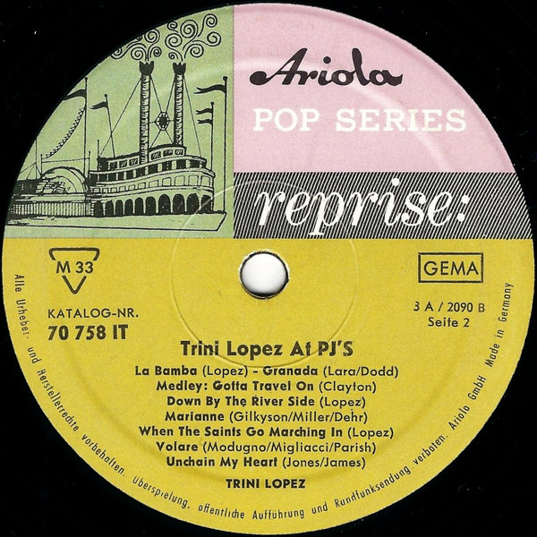 Trini Lopez - Trini Lopez At PJ's | Reprise Records (70 758 IT) - 4 Trini Lopez - Trini Lopez At PJ's | Reprise Records (70 758 IT) - 4