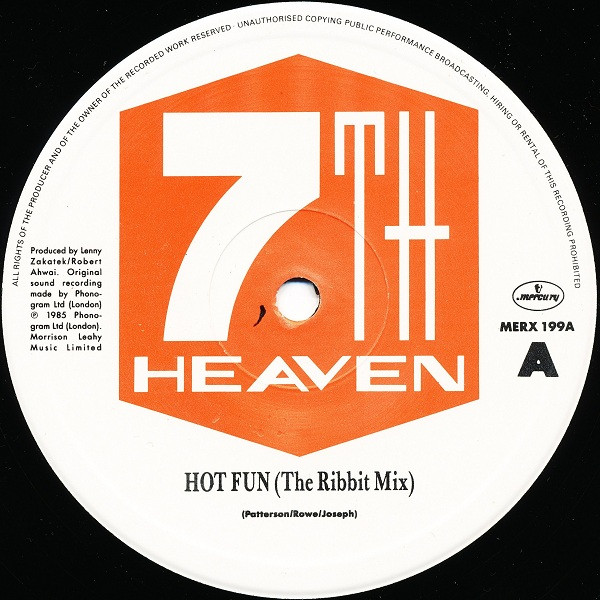 7th Heaven - Hot Fun | Mercury (MERX 199) - 3