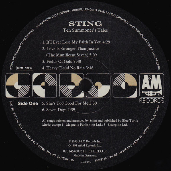 Sting - Ten Summoner's Tales | A&M Records (0731454007511) - 3