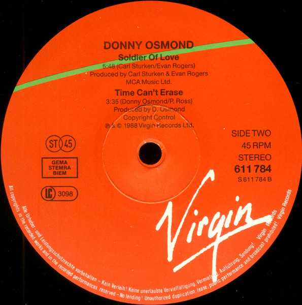 Donny Osmond - Soldier Of Love | Virgin (611 784) - 4