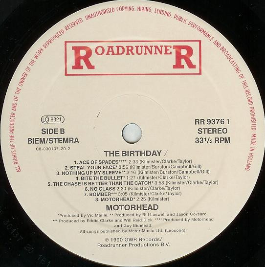 Motörhead - The Birthday Party | Roadrunner Records (RR 9376 1) - 4 Motörhead - The Birthday Party | Roadrunner Records (RR 9376 1) - 4