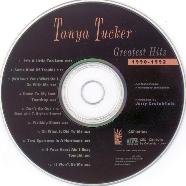 Tanya Tucker - Greatest Hits 1990-1992 | Liberty (CDP 581367) - 3