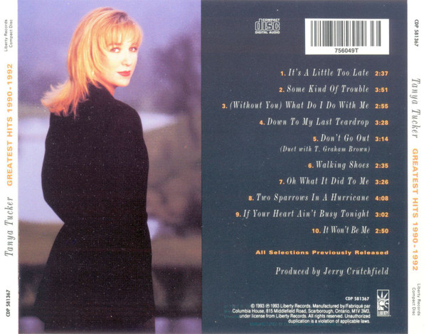 Tanya Tucker - Greatest Hits 1990-1992 | Liberty (CDP 581367) - 2
