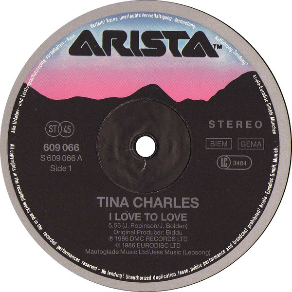 Tina Charles - I Love To Love | Arista (609 066) - 3