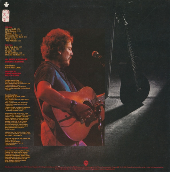 Gordon Lightfoot - Shadows | Warner Bros. Records (XBS 3633) - 2 Gordon Lightfoot - Shadows | Warner Bros. Records (XBS 3633) - 2