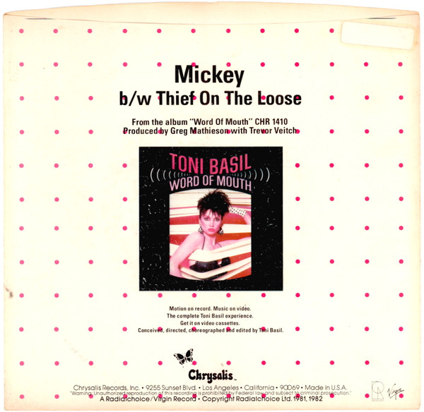 Toni Basil - Mickey (Version En Español) (7") [Vinyl] | Chrysalis (CHS 2665) - 2