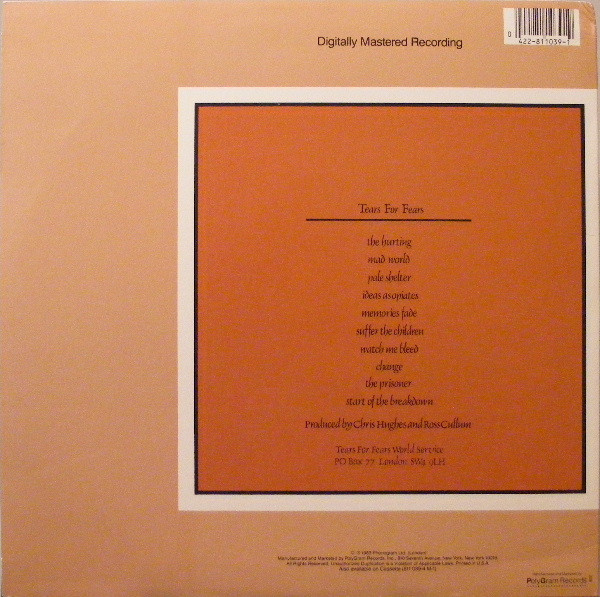 Tears For Fears - The Hurting | Mercury (811 039-1 M-1) - 2 Tears For Fears - The Hurting | Mercury (811 039-1 M-1) - 2