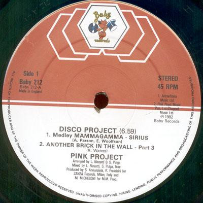 Pink Project - Disco Project | Baby Records (BABY 212)