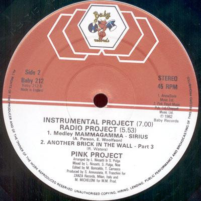 Pink Project - Disco Project | Baby Records (BABY 212) - 2