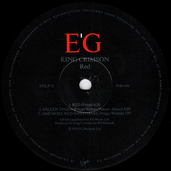 King Crimson - Red | EG (EGLP 15) - 3