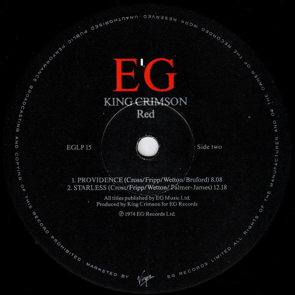 King Crimson - Red | EG (EGLP 15) - 4