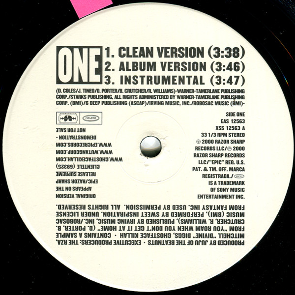 Ghostface Killah - One / Saturday Nite | Epic (EAS 12563) - 2 Ghostface Killah - One / Saturday Nite | Epic (EAS 12563) - 2