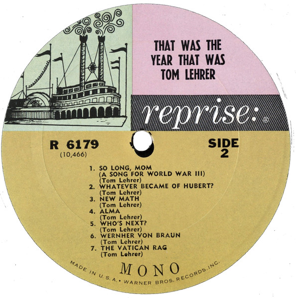 Tom Lehrer - That Was The Year That Was | Reprise Records (R 6179) - 4 Tom Lehrer - That Was The Year That Was | Reprise Records (R 6179) - 4