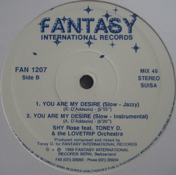 Shy Rose feat. Toney D And The Lovetrip Orchestra - You Are My Desire | Fantasy International Records (FAN 1207)