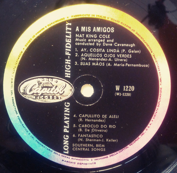 Nat King Cole - A Mis Amigos | Capitol Records (W1220) - 3 Nat King Cole - A Mis Amigos | Capitol Records (W1220) - 3
