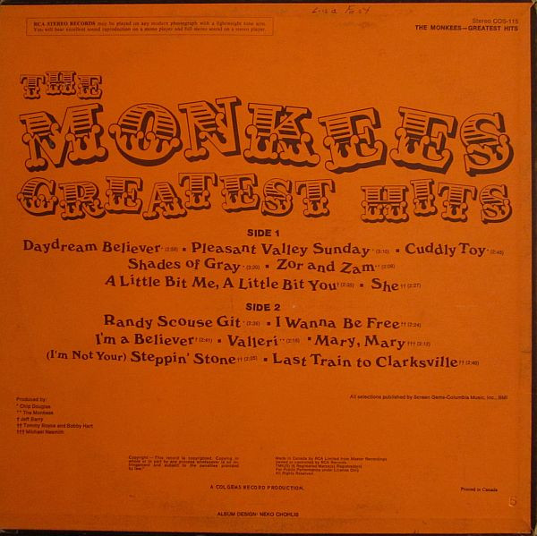 The Monkees - Greatest Hits | RCA Victor (COS-115) - 2 The Monkees - Greatest Hits | RCA Victor (COS-115) - 2