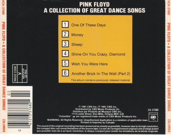 Pink Floyd - A Collection Of Great Dance Songs | Columbia (VCK 37680) - 2