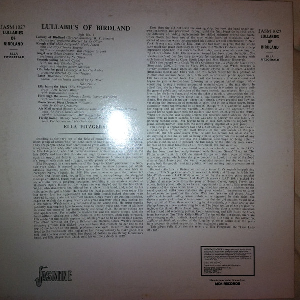 Ella Fitzgerald - Lullabies Of Birdland | Jasmine Records (JASM 1027) - 2