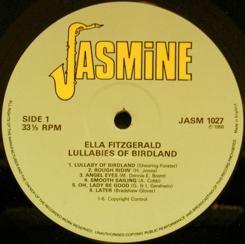 Ella Fitzgerald - Lullabies Of Birdland | Jasmine Records (JASM 1027) - 3