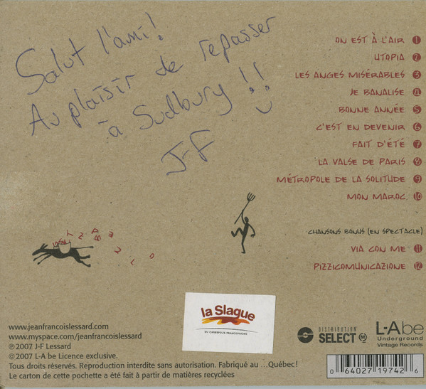 Jean-François Lessard - Utopia | L-Abe (LABECD 1974) - 2