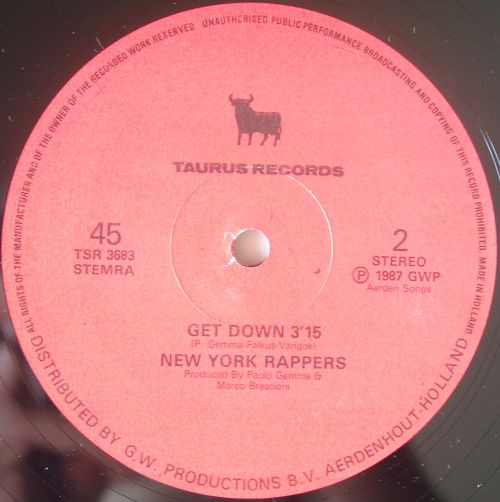New York Rappers - Get Down On It Rap | Taurus Records (TSR 3683) - 2