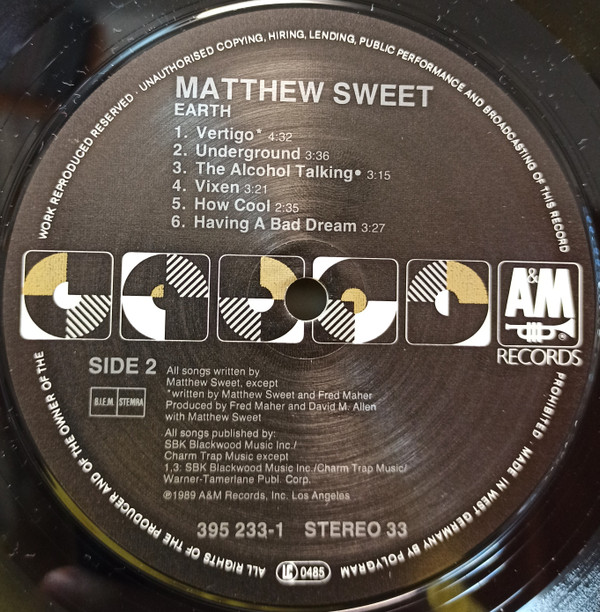 Matthew Sweet - Earth | A&M Records (395233-1)