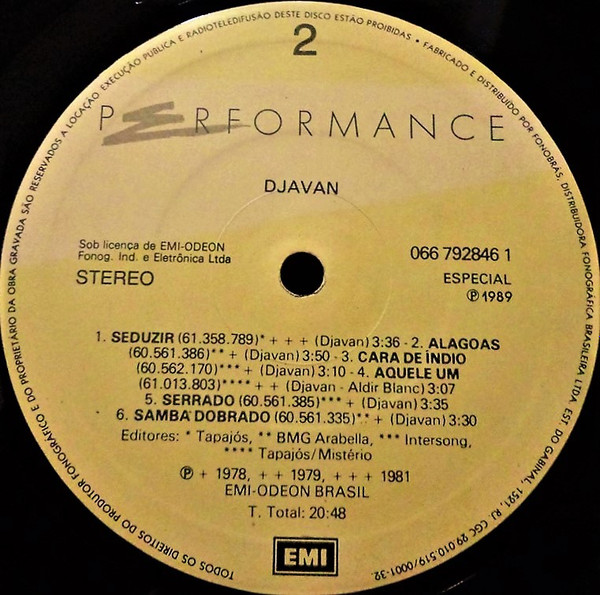 Djavan - Performance | EMI (066 792846 1) - 4