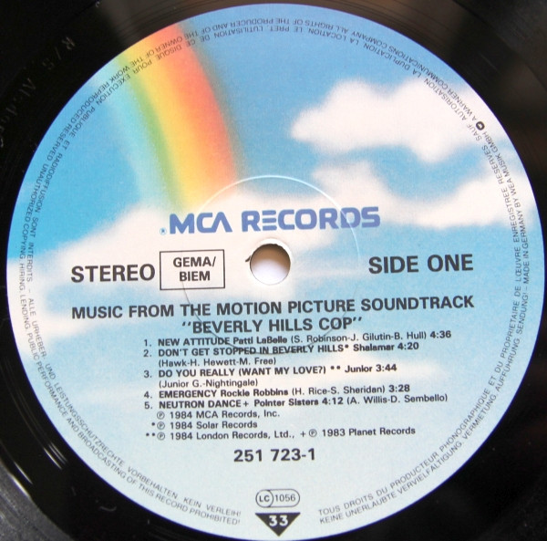 Various - Music From The Motion Picture Soundtrack "Beverly Hills Cop" | MCA Records (251 723-1) - 3