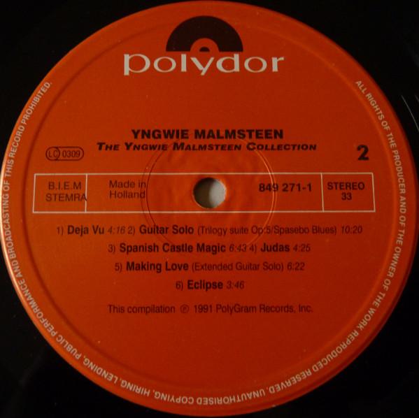 Yngwie Malmsteen - The Yngwie Malmsteen Collection | Polydor (849 271-1) - 2