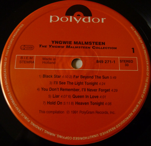 Yngwie Malmsteen - The Yngwie Malmsteen Collection | Polydor (849 271-1) - main