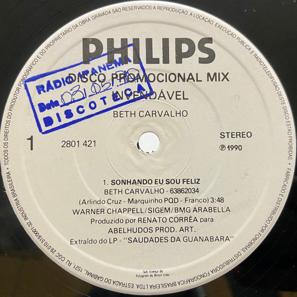 Agepê , Fogo Baiano , Beth Carvalho - Disco Promocional MIx | Philips (2801 421) - 3