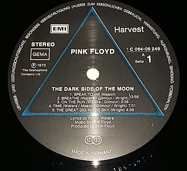 Pink Floyd - The Dark Side Of The Moon | Harvest (1C 064-05 249) - 3