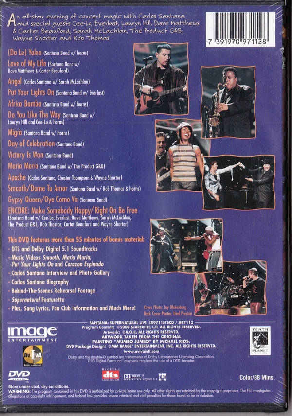 Santana - Supernatural Live | Image Entertainment (IX9711STSCD / A97112) - 2